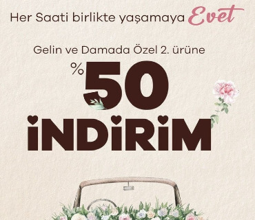 saat&saat Gelin Ve Damada Özel 2. Ürüne %50 İndirim