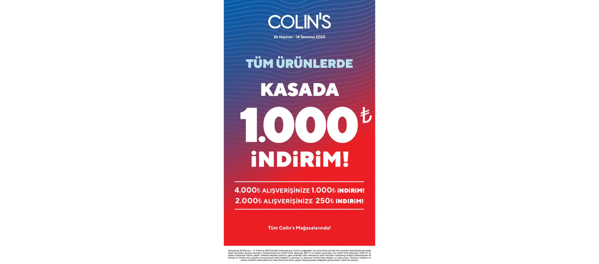 COLIN'S 26 Haziran-14 Temmuz Kampanya
