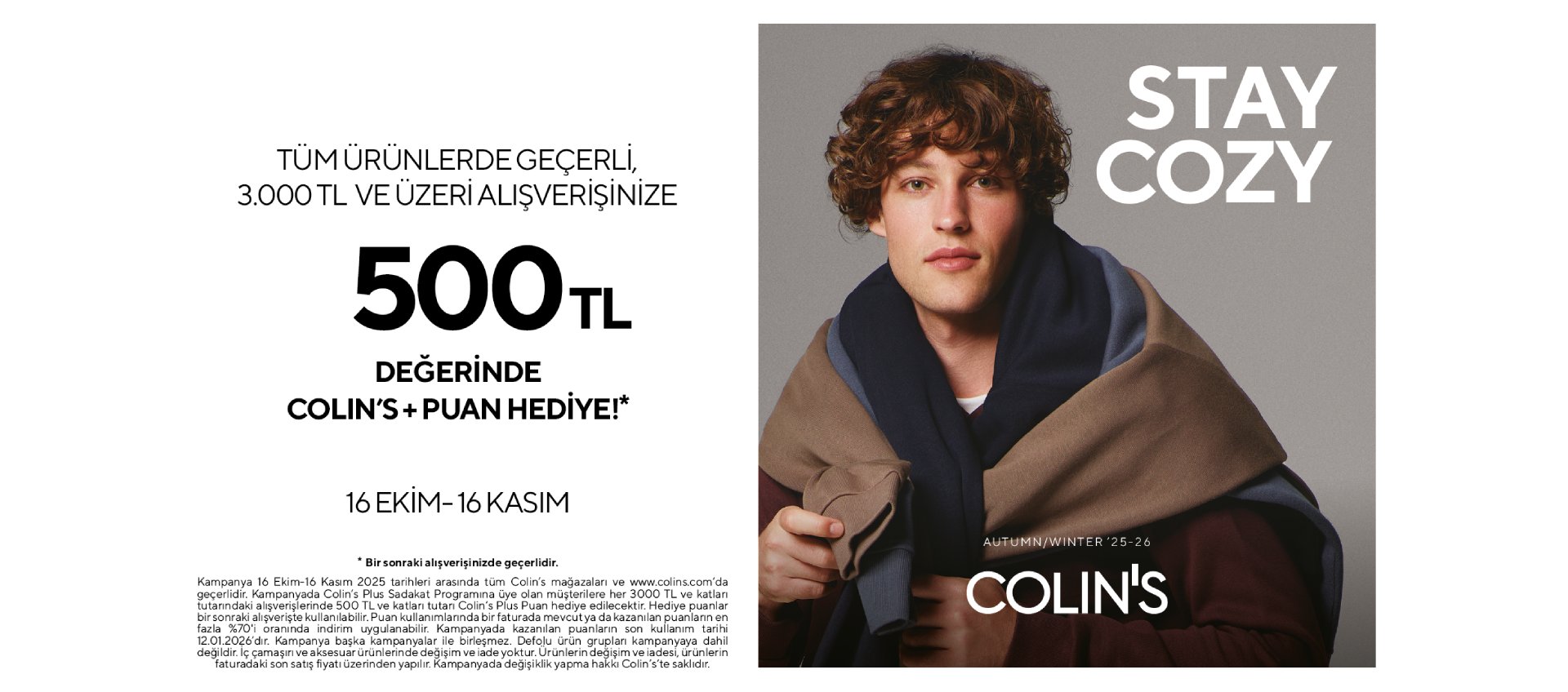 Colin's 500 TL Değerinde Colin's + Puan Hediye!