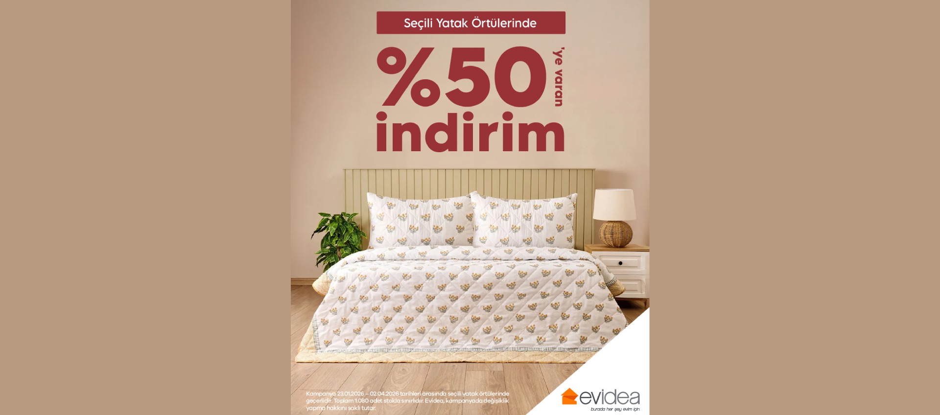 Evidea %50'ye varan İndirim!